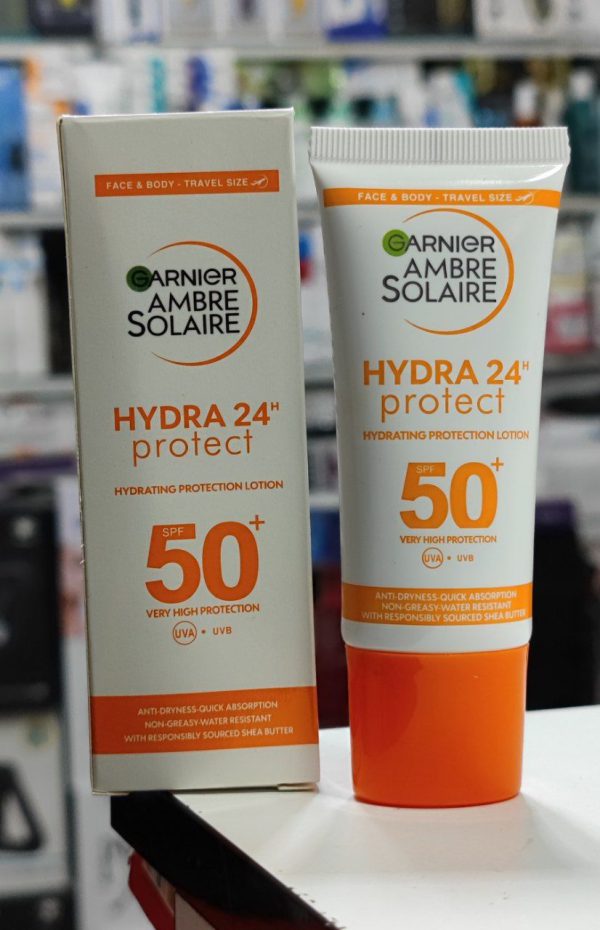 شیر ضد آفتاب آب‌رسان هیدرا 24 پرتکت SPF 50 گارنیه sunscreen Hydra 24 protect Milk Hydrating SPF 50 Garnier
